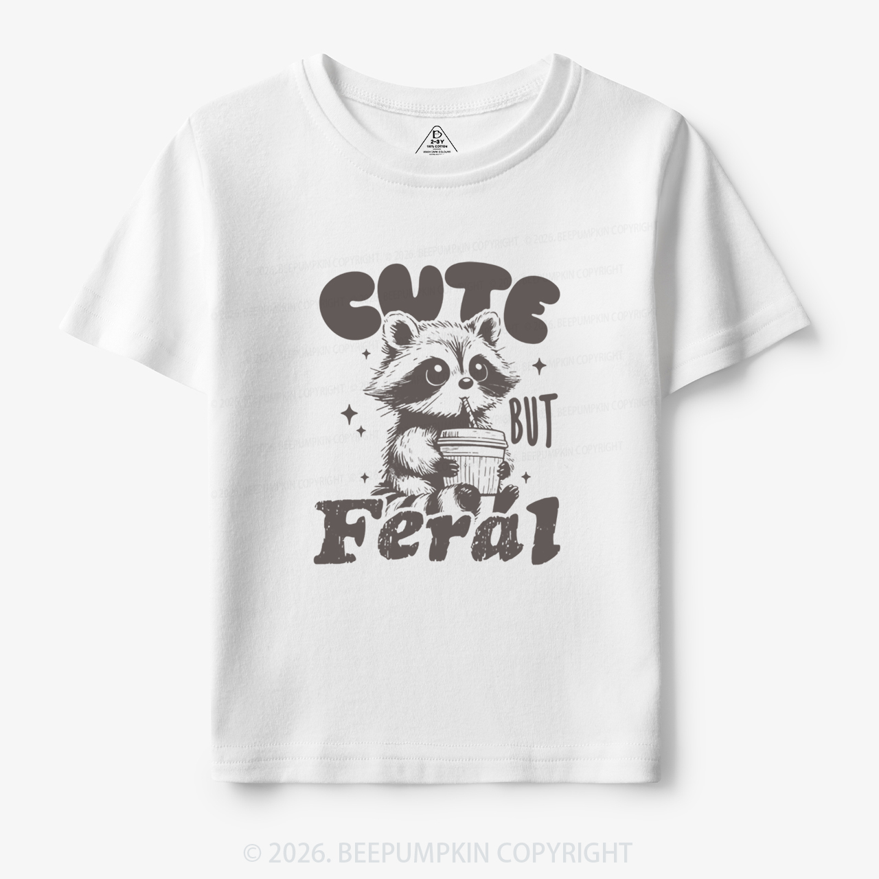 Funny Raccoon Cute But Feral Toddler&Kid's Tees
