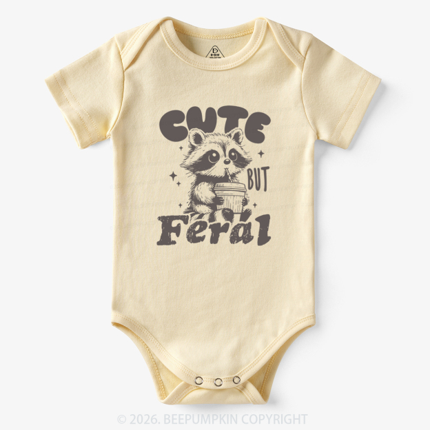 Funny Raccoon Cute But Feral Bodysuit