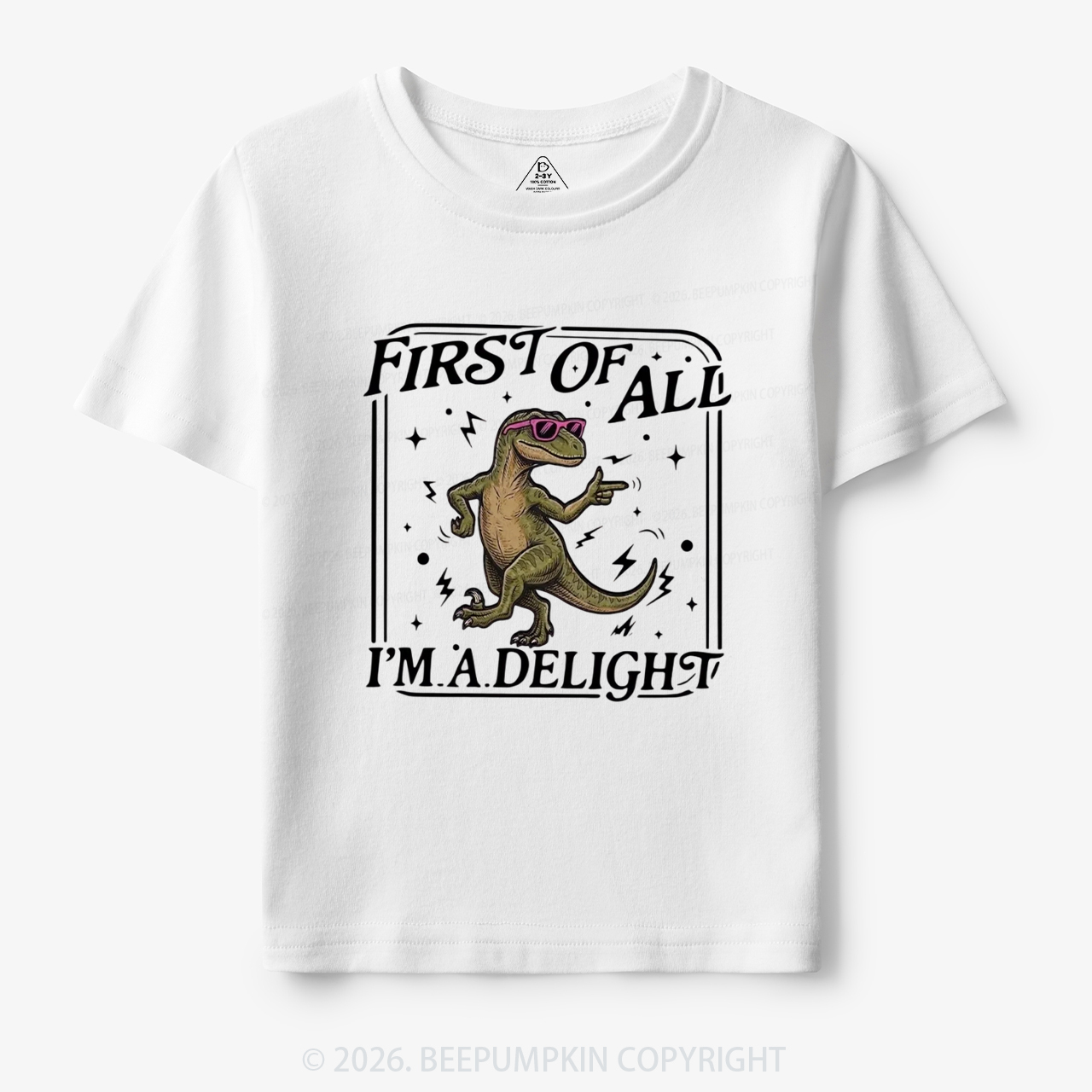 First of All I'm a Delight Funny Dinosaur Toddler&Kid's Tees