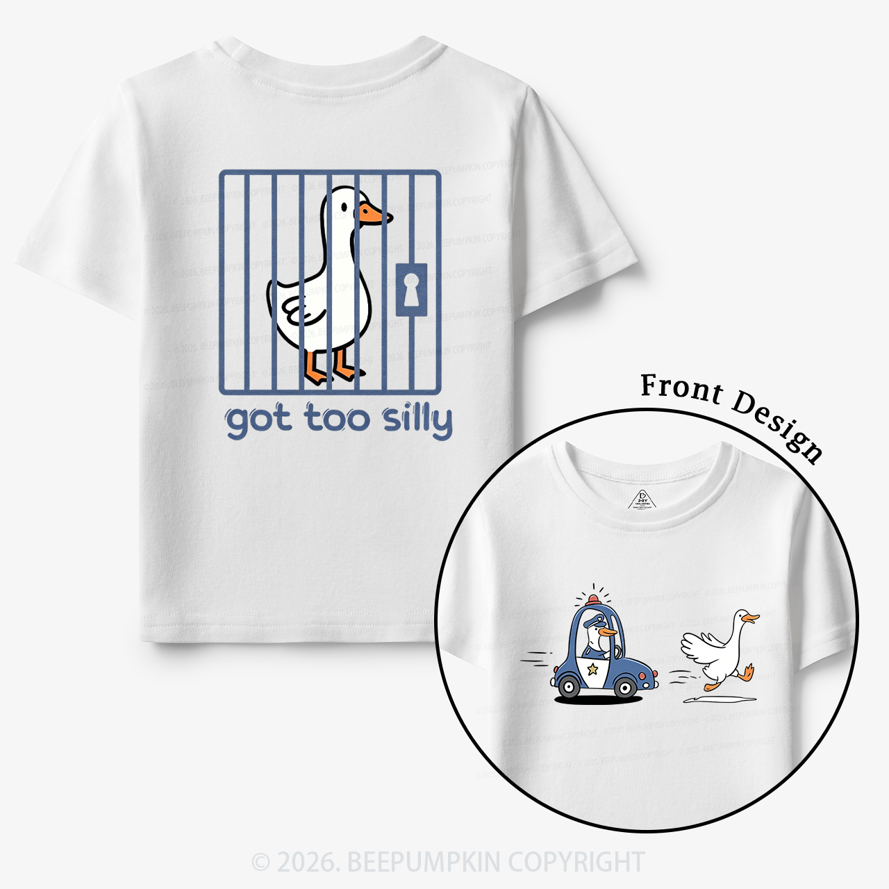 Silly Goose Got Too Silly Funny Animal Toddler&Kid's Tees