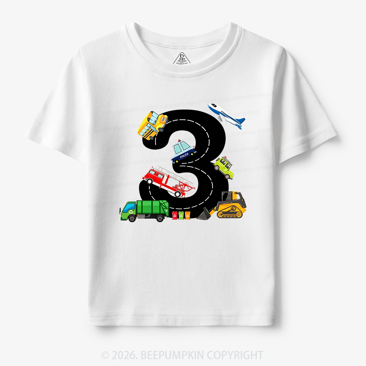 Personalized Transportation Helper Vehicles Birthday Toddler&Kid's Tees