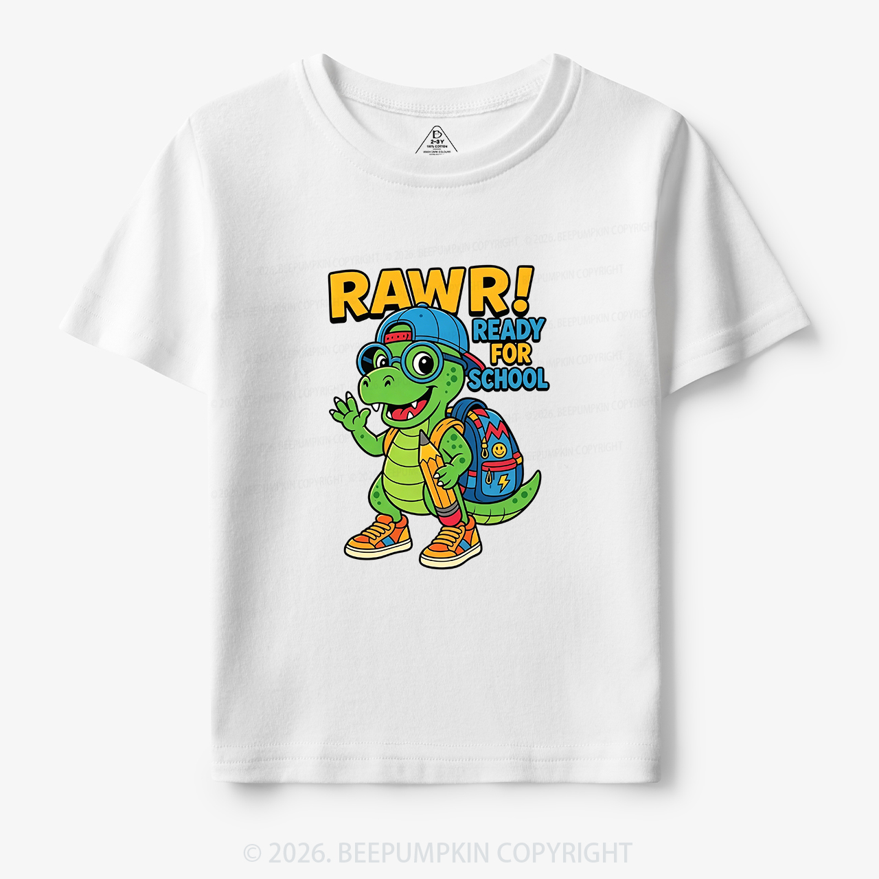 Rawr Ready for School Cute Dinosaur Toddler&Kid's Tees