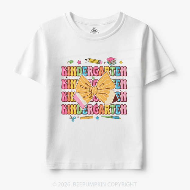 Kindergarten Pencil Coquette Bow Back To School Toddler&Kid's Tees