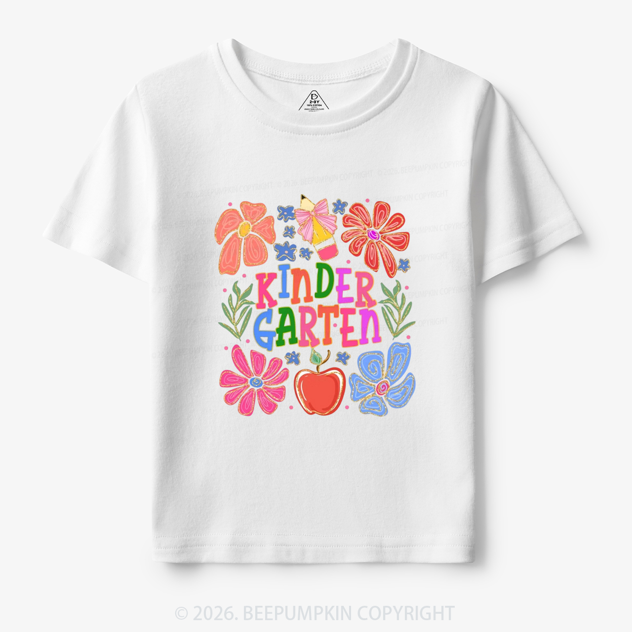 Personalized Kindergarten Colorful Floral Toddler&Kid's Tees
