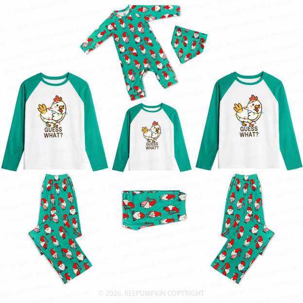 Guess What Chicken Funny Butt Joke Family Matching Christmas Gnomes Pajamas Beepumpkin