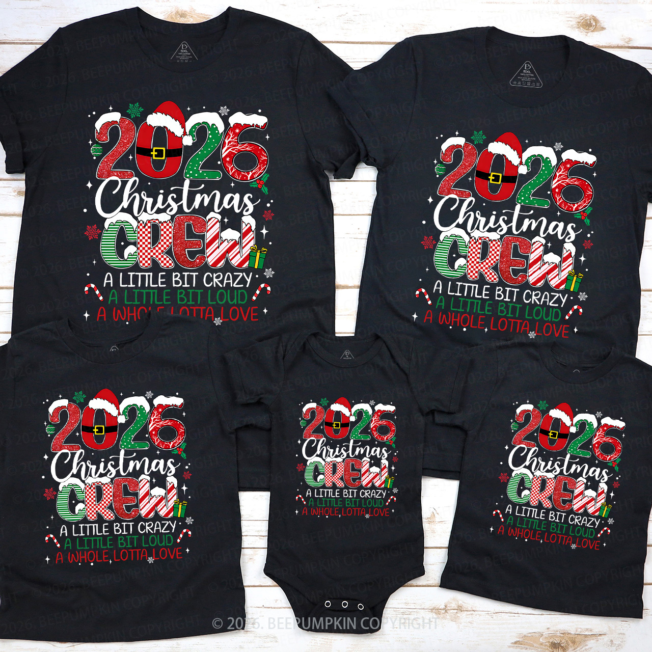 Holiday Cheer Crew 2026 Family Matching T-Shirts Beepumpkin