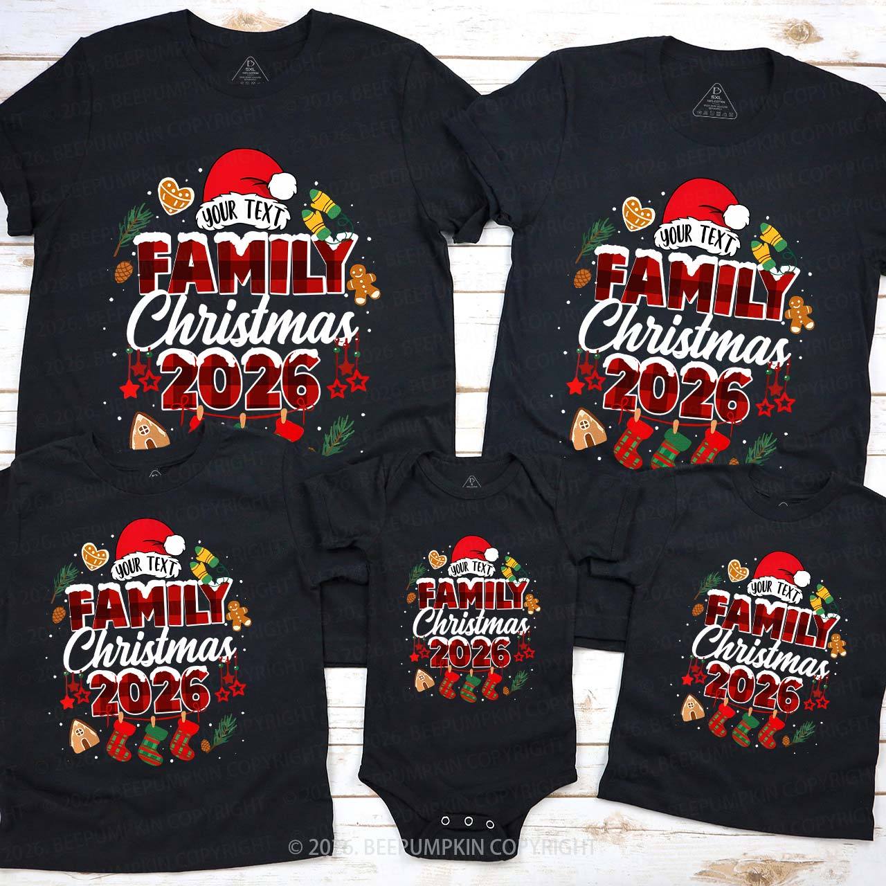 Personalized Gingerbread Snowflakes 2026 Family Matching T-Shirts Beepumpkin