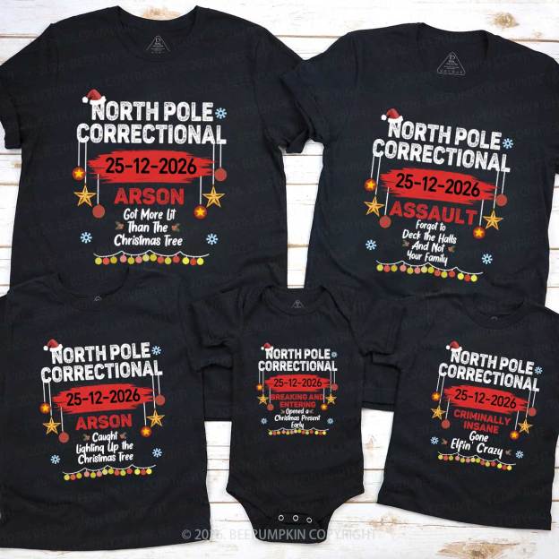 Personalized 2026 North Pole Correctional Matching T-Shirts Beepumpkin