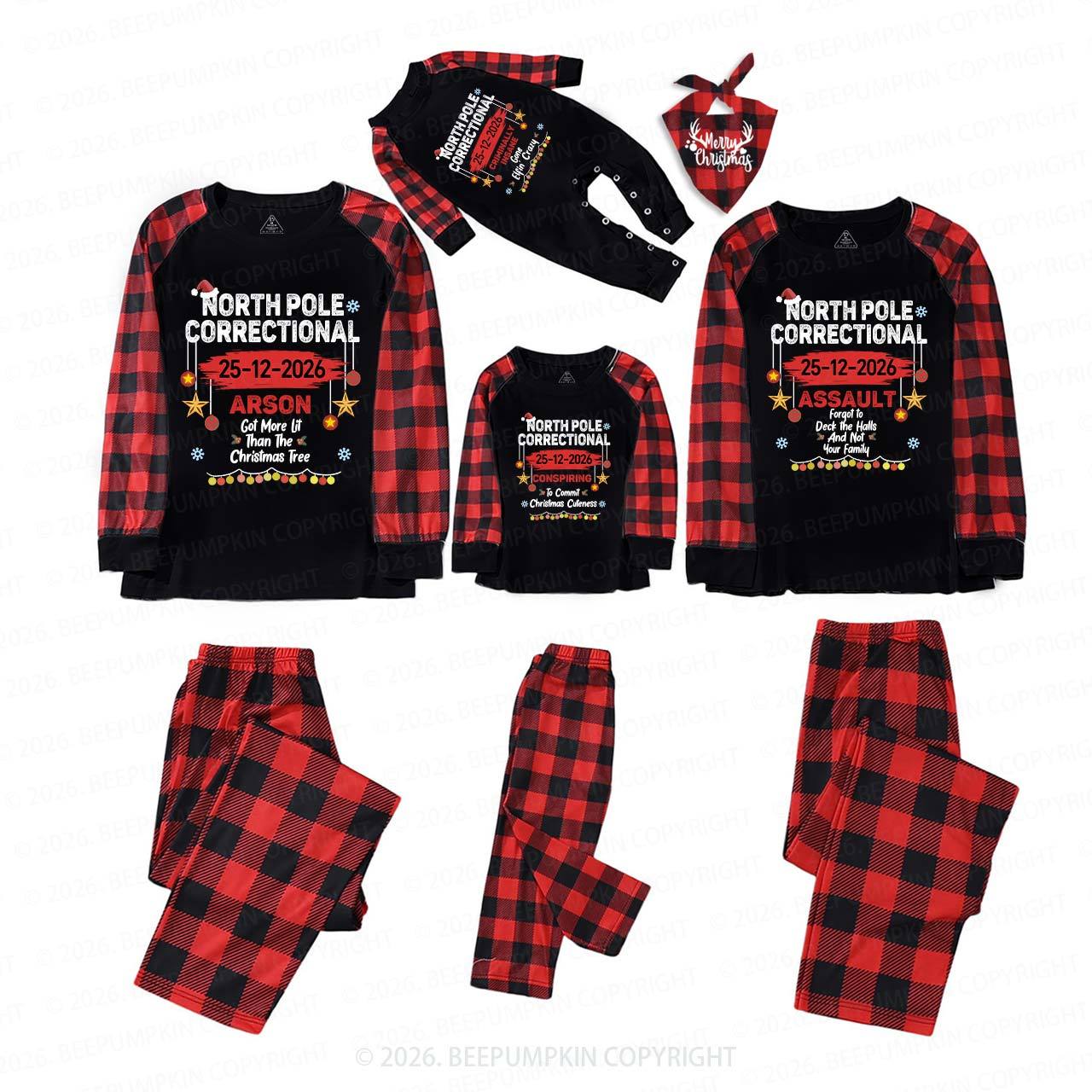 Personalized 2026 North Pole Correctional Christmas Matching Pajamas Beepumpkin