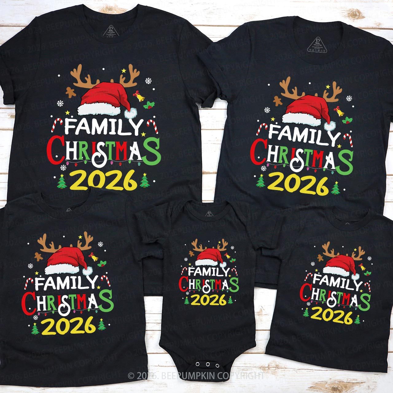 2026 Family Christmas Santa Shirts For Family Members