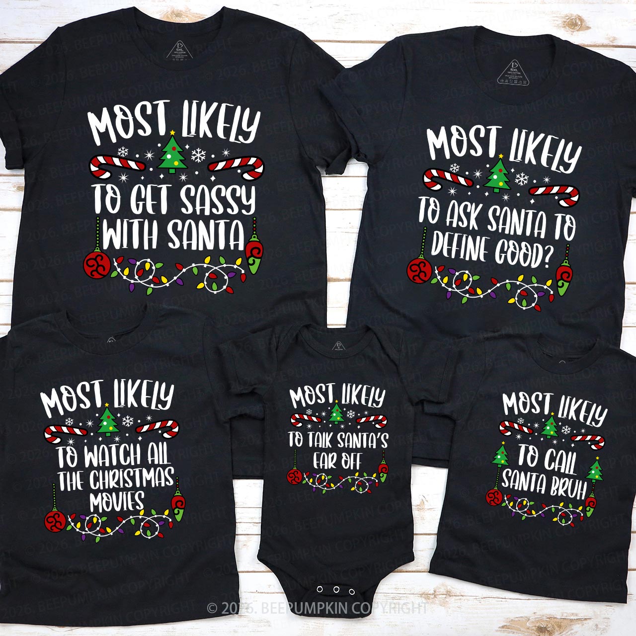 40 Quotes Most Likely To Christmas Family Matching Shirt