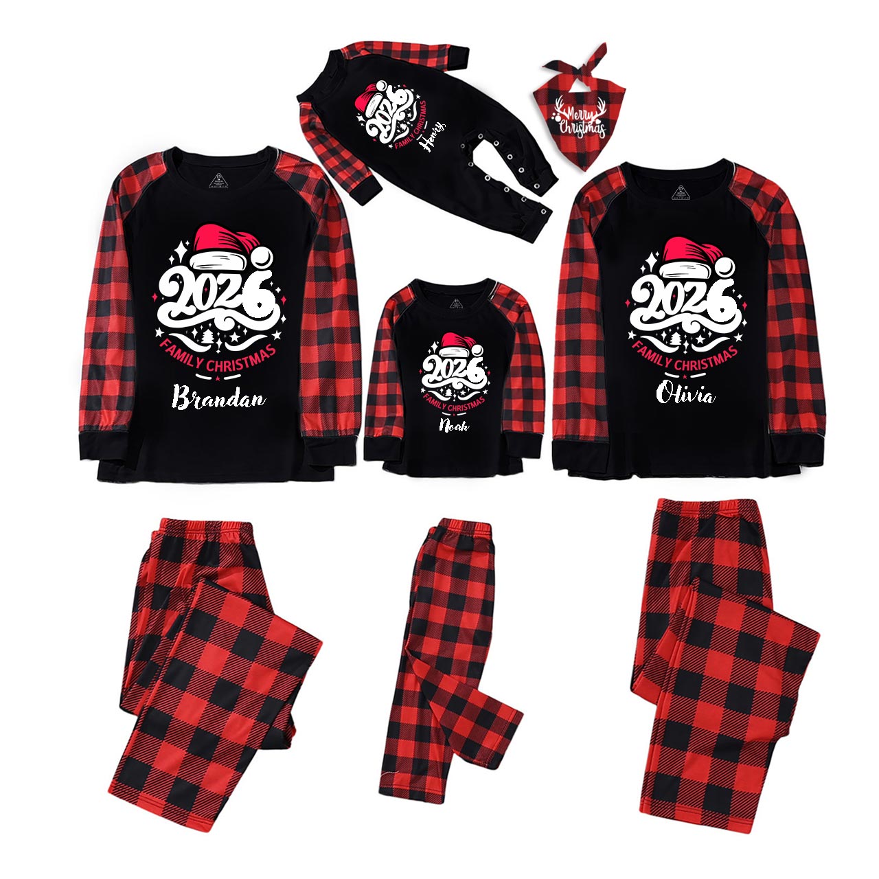 Personalized 2026 Name Christmas Family Matching Pajama Set Beepumpkin