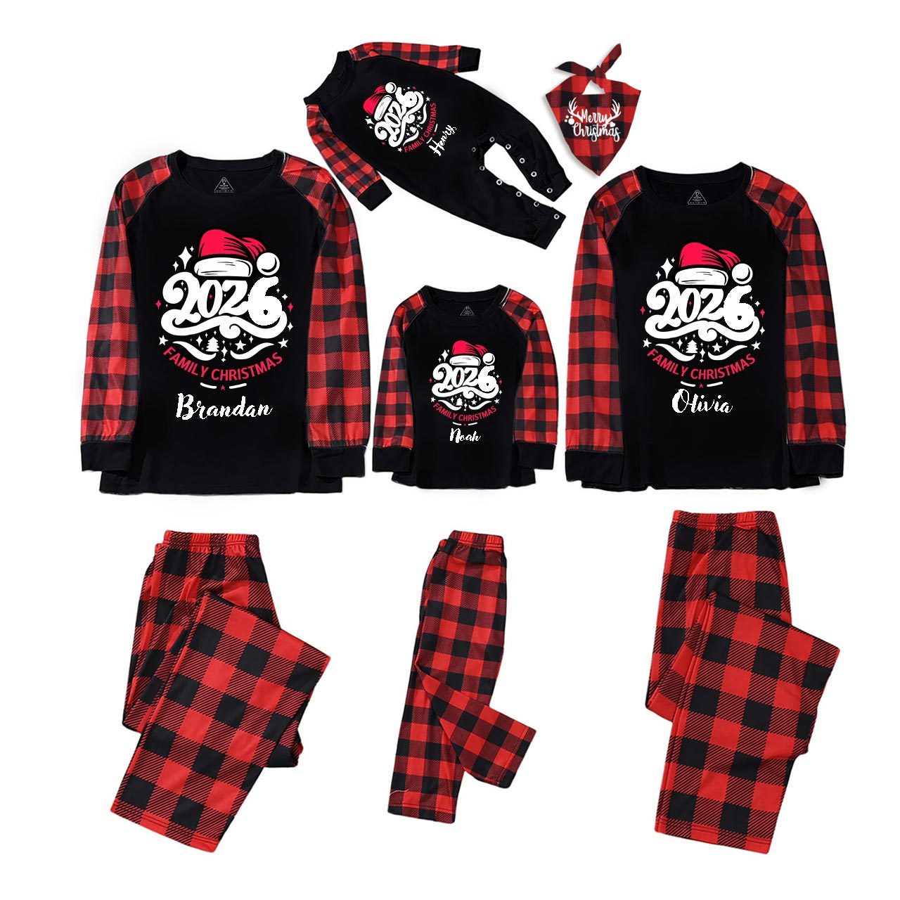 Personalized 2026 Name Christmas Family Matching Pajama Set Beepumpkin