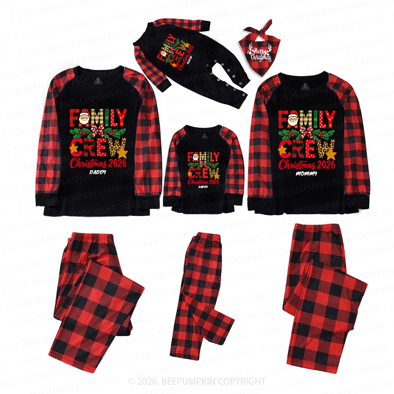 Personalized Christmas 2026 Crew Family Matching Pajamas