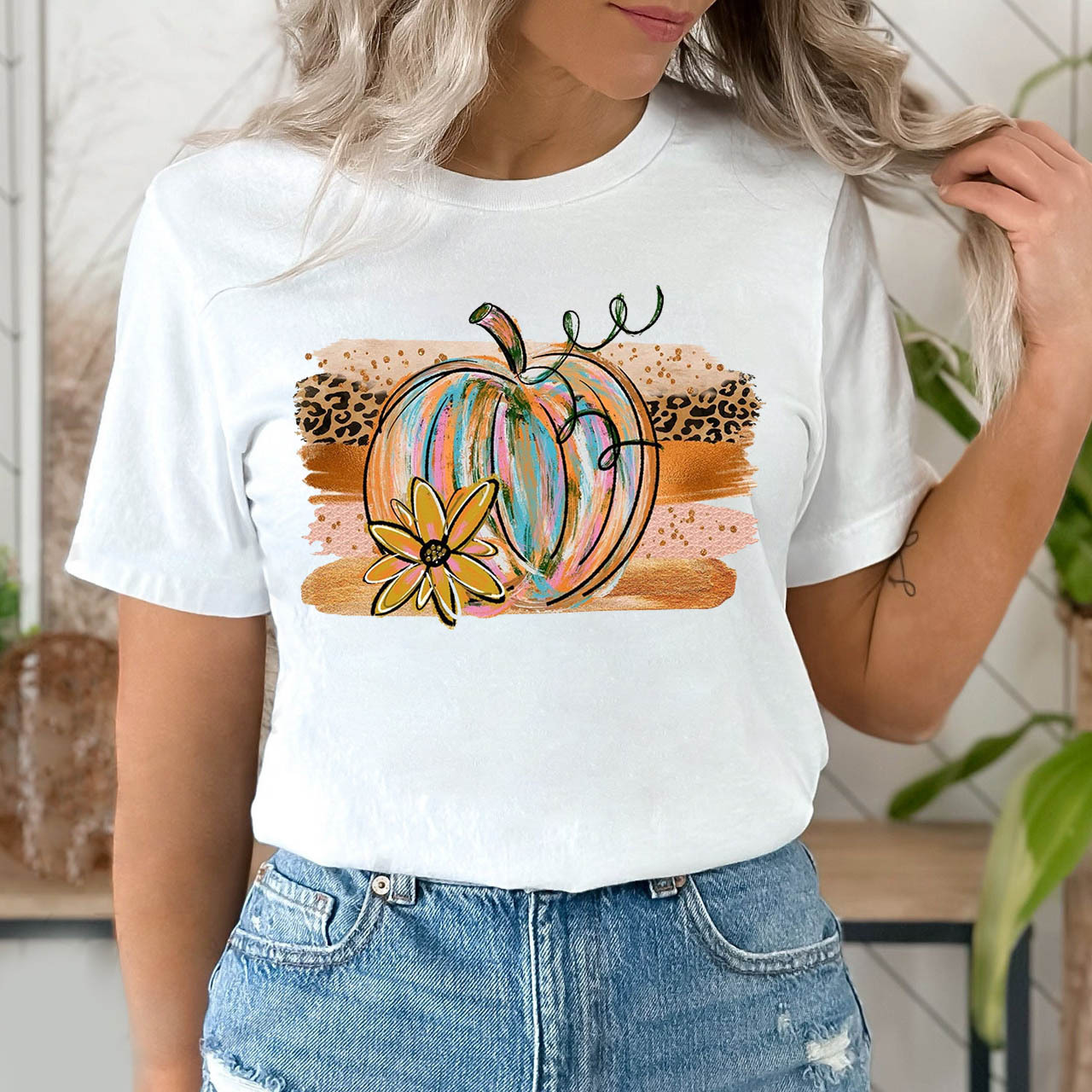  Beautiful Watercolor Pumpkin Shirt For Her