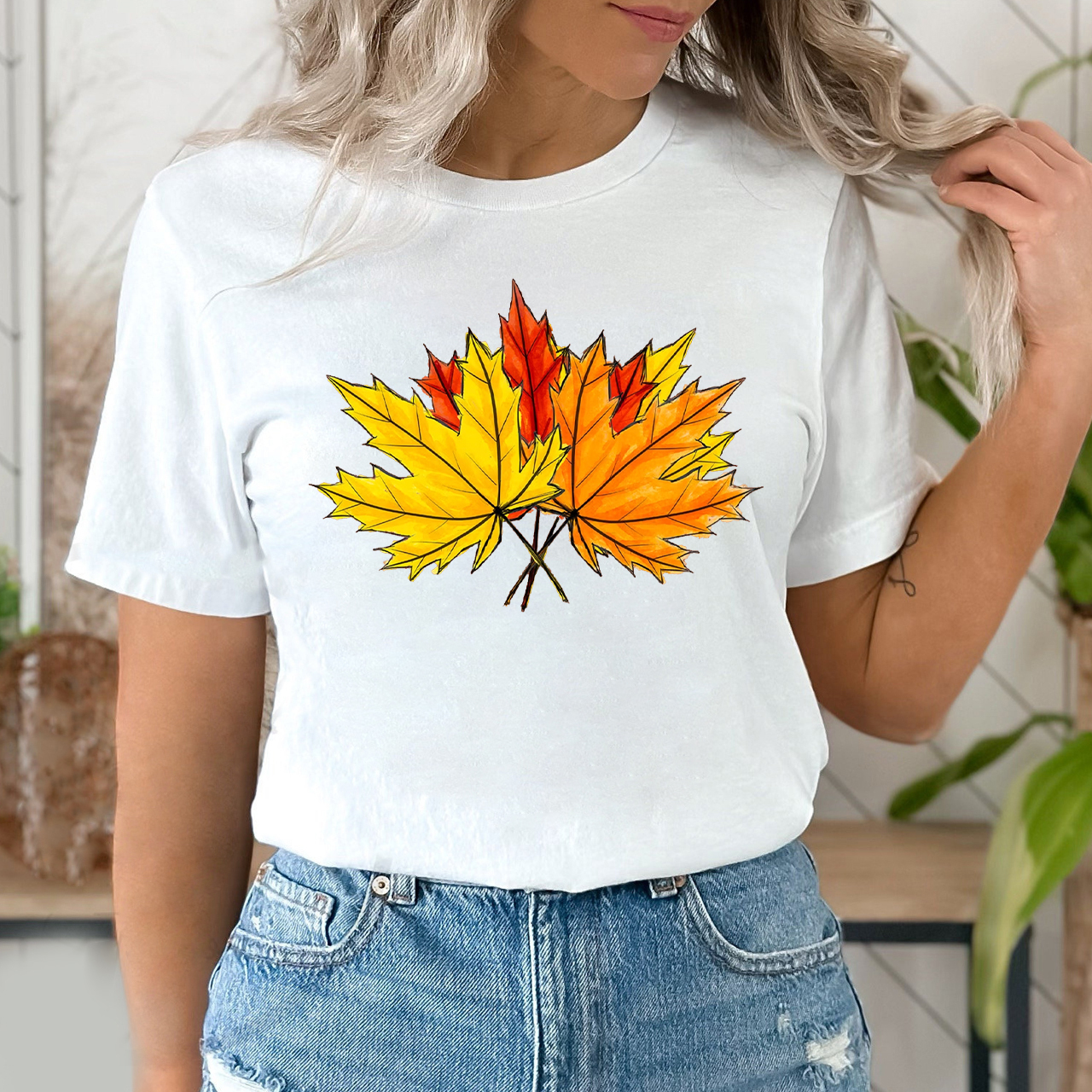 Beautiful Fall Maple Leaves Shirt For Her
