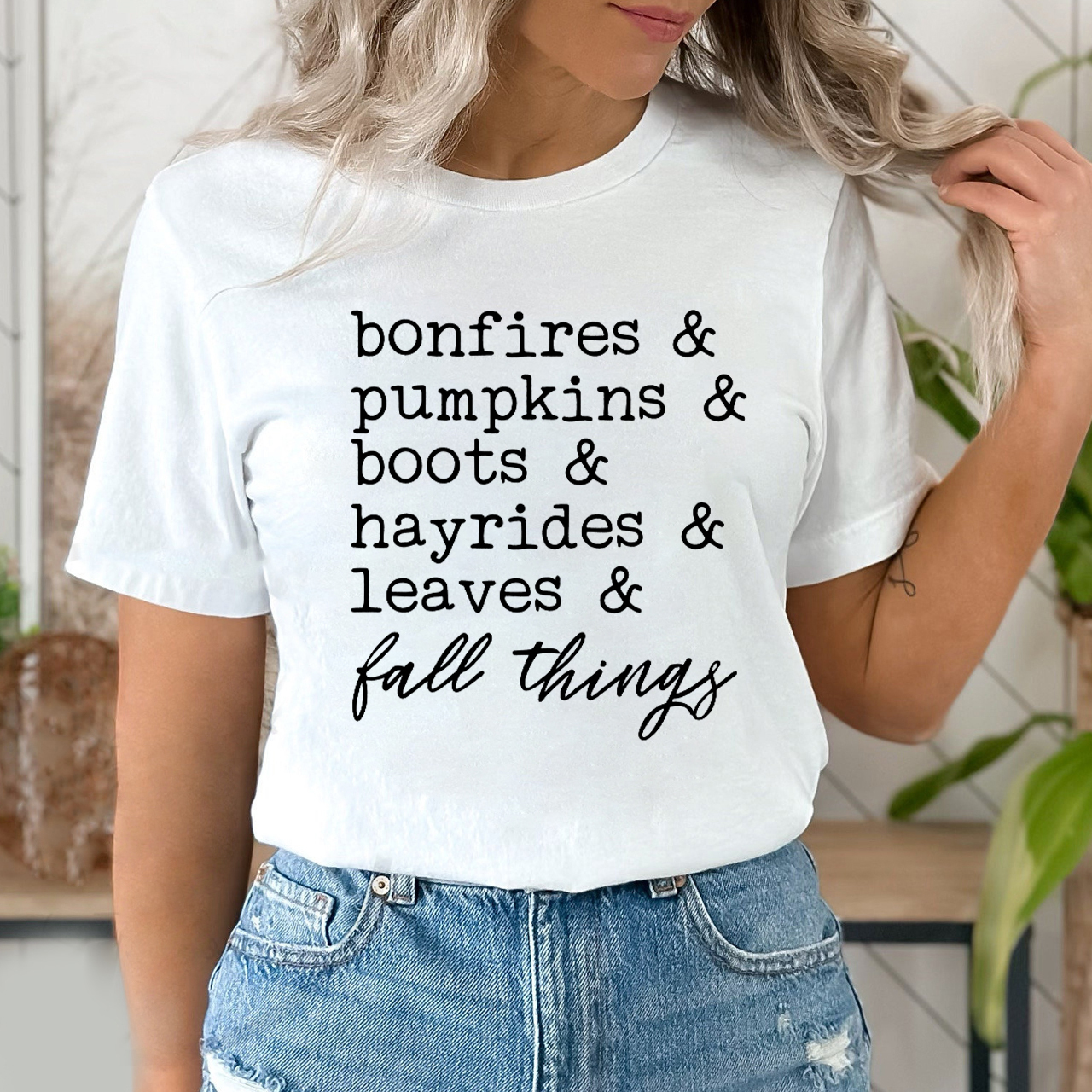 Bonfires Pumpkins Boots Hayrides Leaves Shirt 