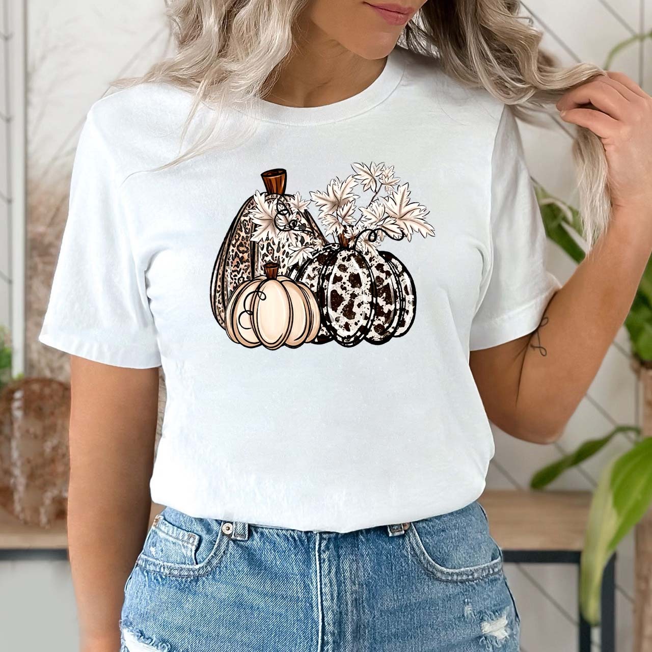 Print Pumpkin Shirt For Her