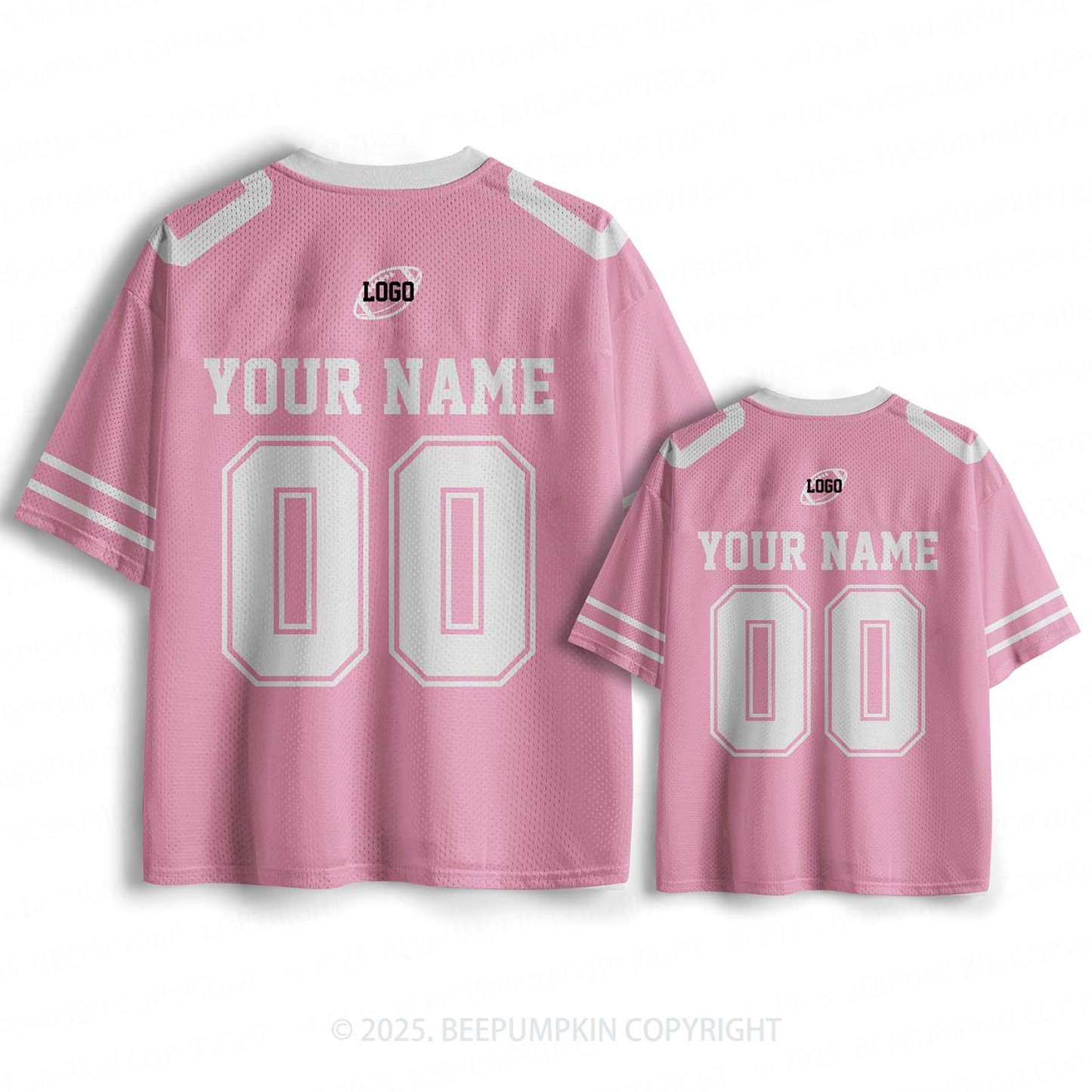 Personalized Team Name & Number Pink Family Matching Sport Jersey Beepumpkin