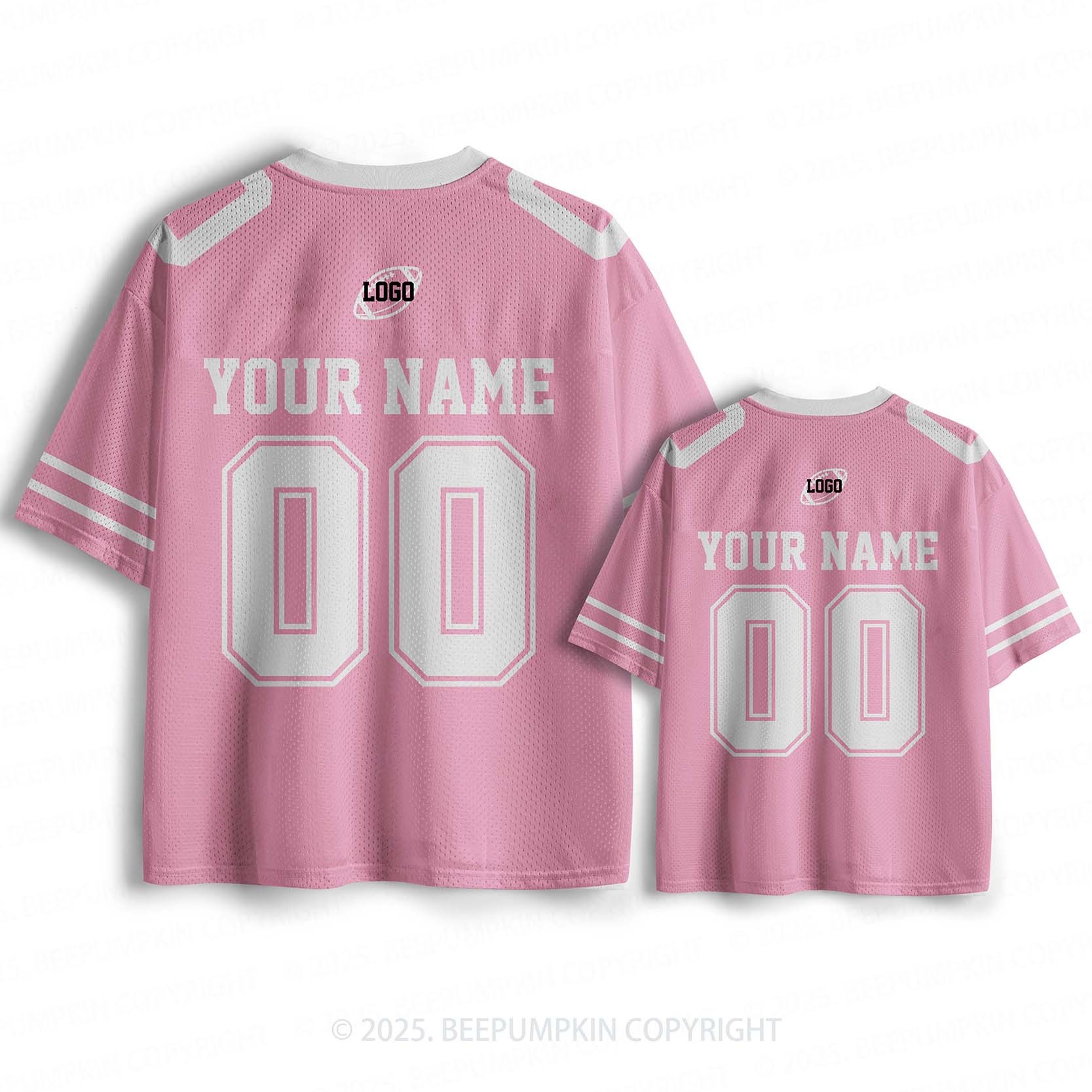 Personalized Team Name & Number Pink Family Matching Sport Jersey Beepumpkin