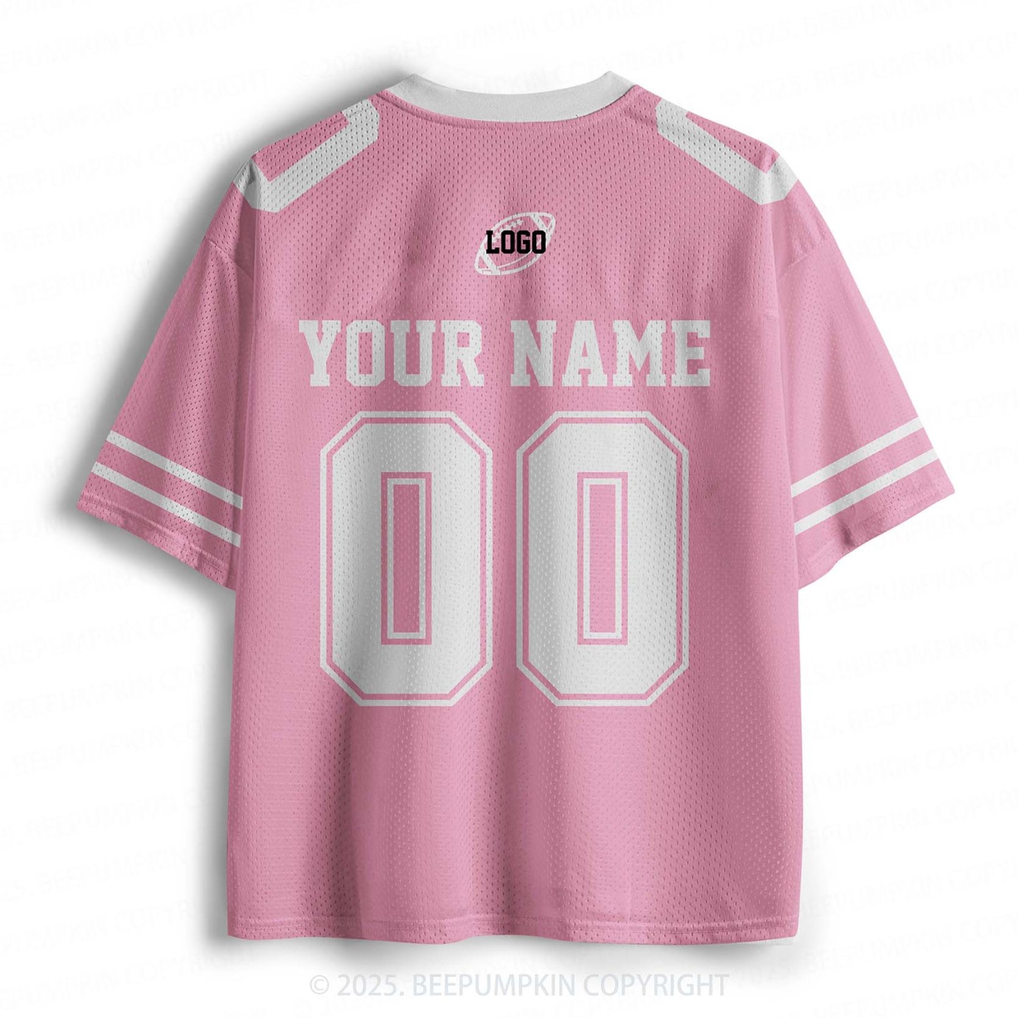 Personalized Team Name & Number Pink Adult Sport Jersey Beepumpkin
