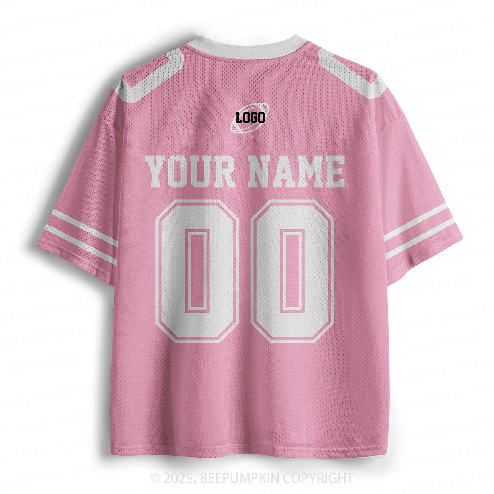 Personalized Team Name & Number Pink Adult Sport Jersey Beepumpkin