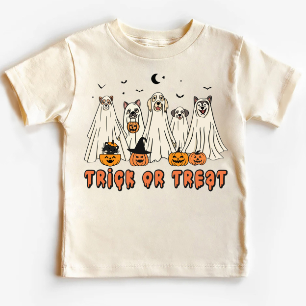 Dogs Trick Or Treat Halloween Kids Shirt 
