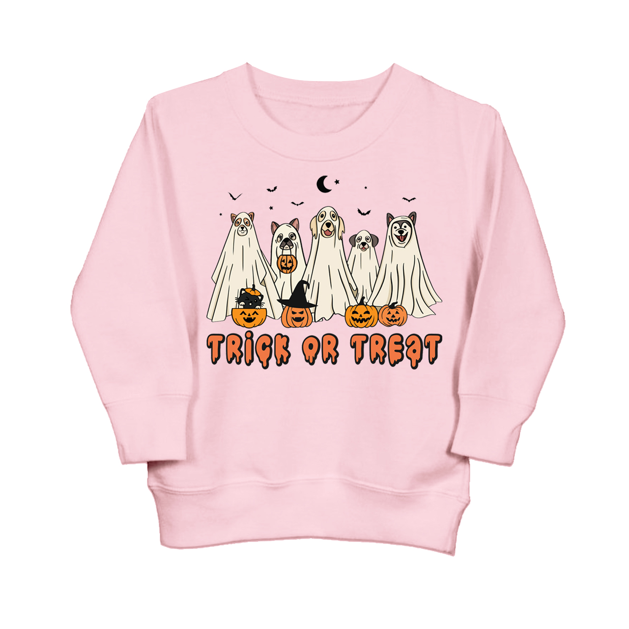 Dogs Trick Or Treat Kids Sweatshirt