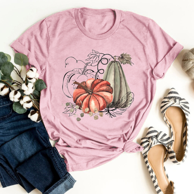 Beautiful Fall Pumpkin And Gourd Shirt For Her