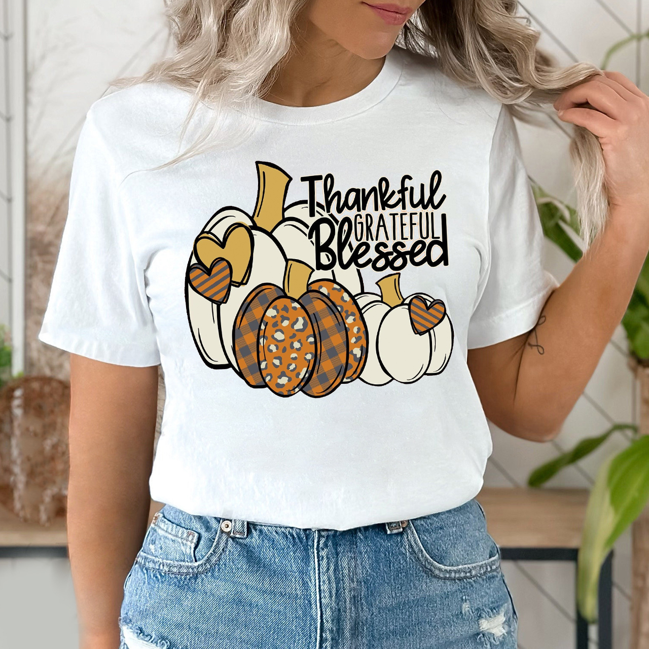 Cheetah Pumpkin Grateful Shirt For Her