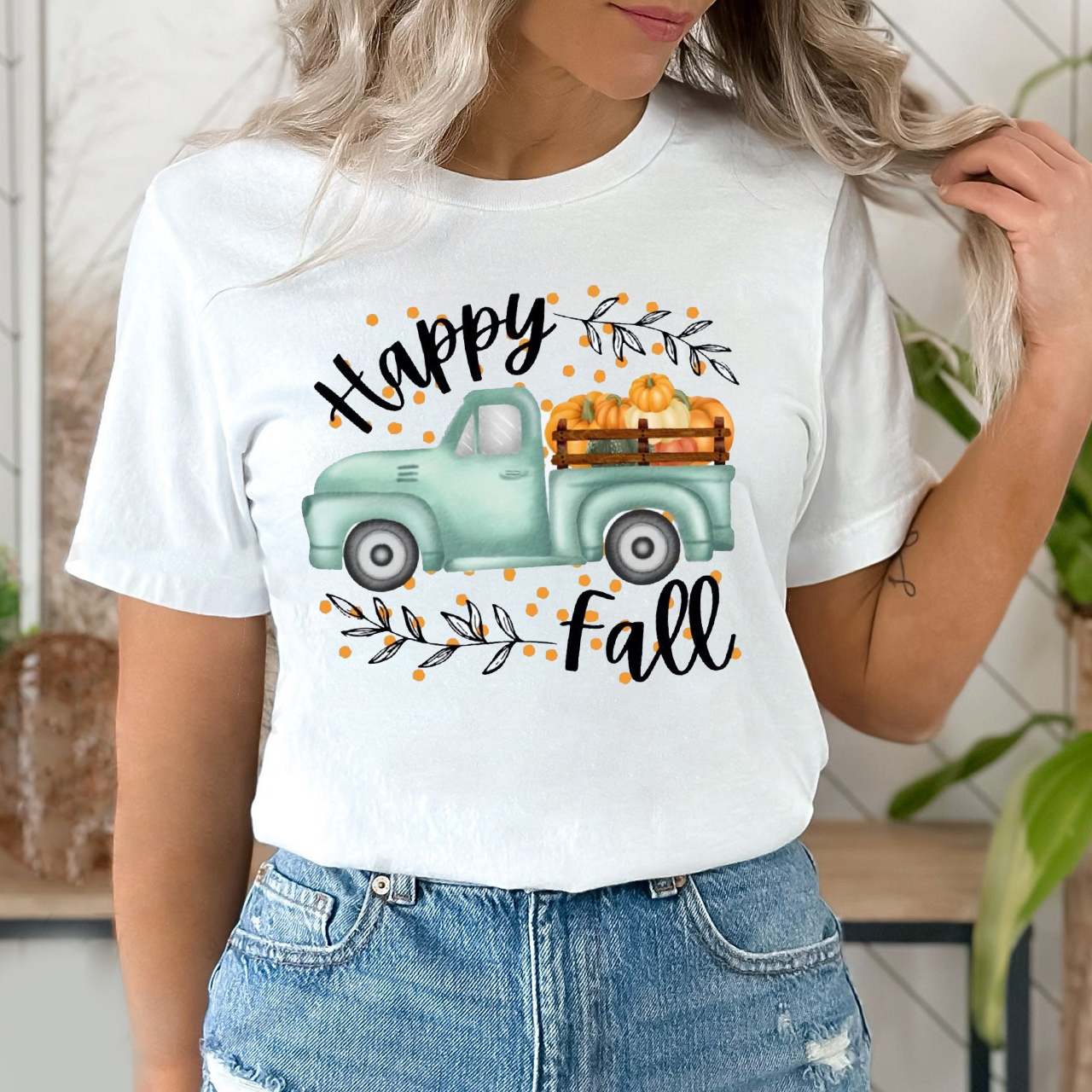 Happy Fall Truck Shirt For Her