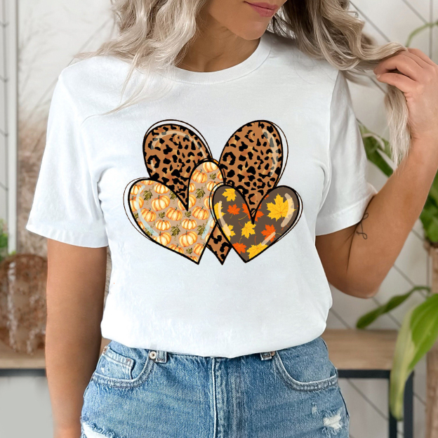 Fall Leopard Hearts Doodle Shirt For Her