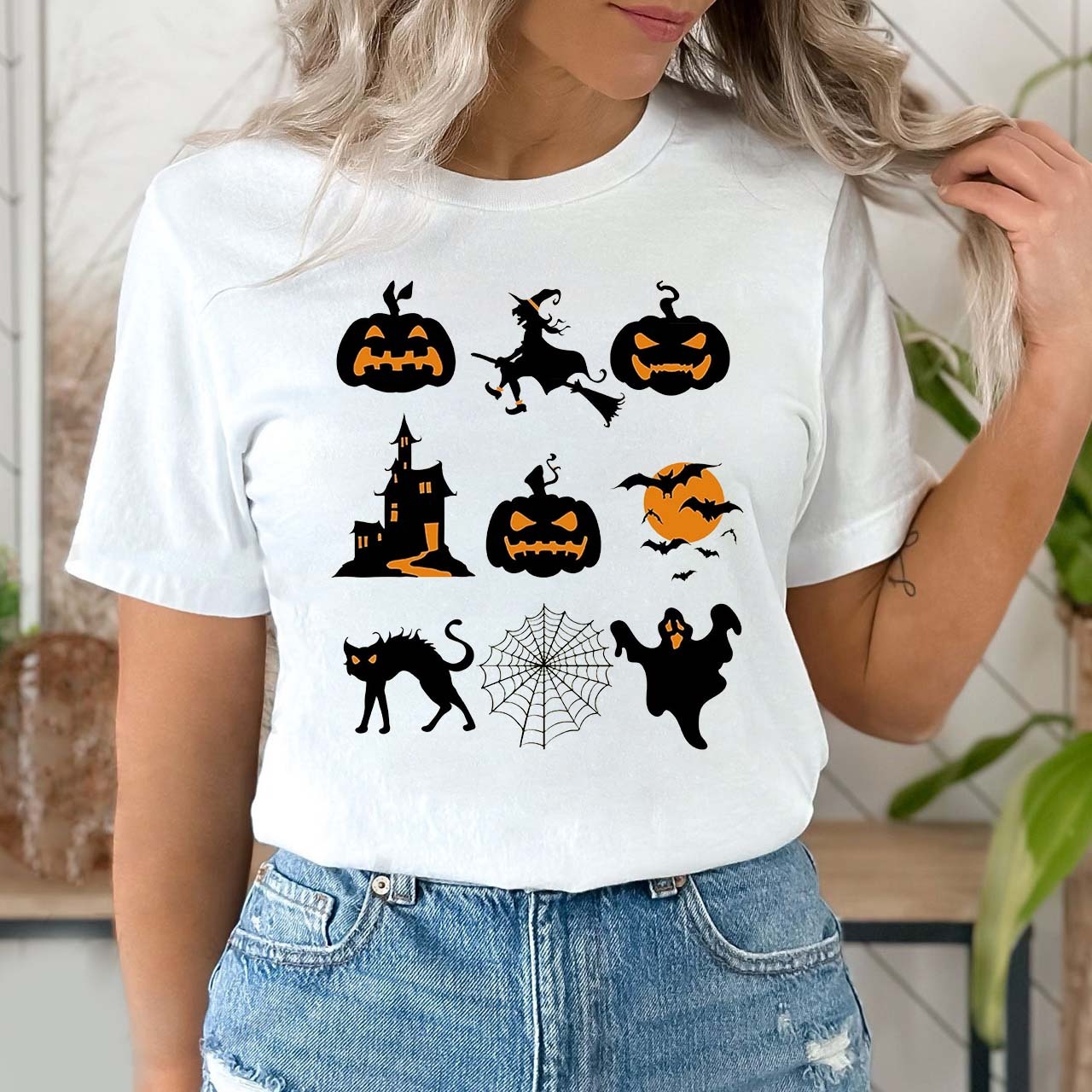 Super Fun Halloween Icons In A Row Shirt For Her