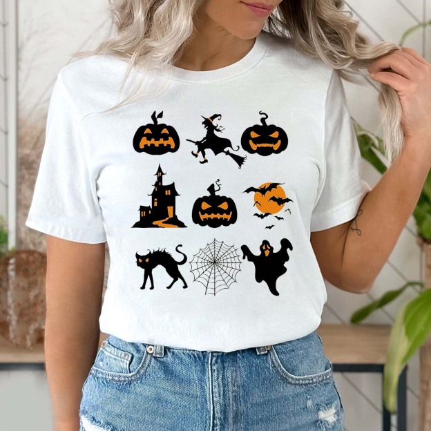 Super Fun Halloween Icons In A Row Shirt For Her