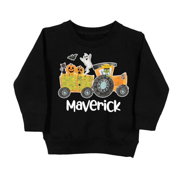 Personalized Cute Hayride Kids Sweatshirt