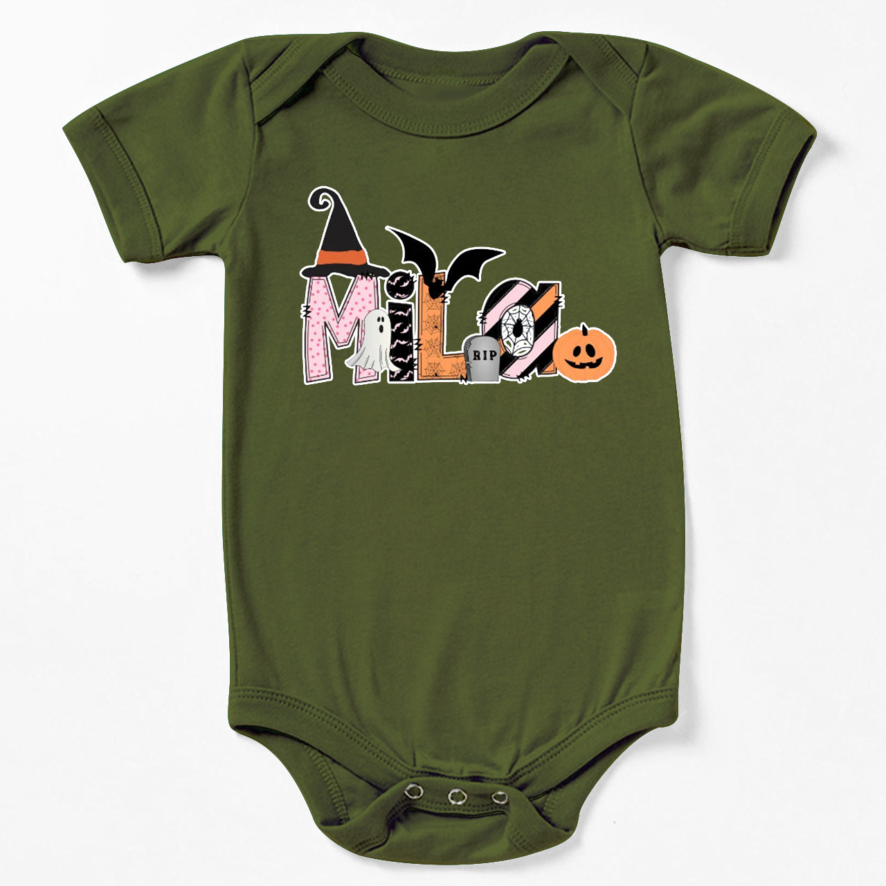 Personalized Name Halloween Bodysuit For Baby