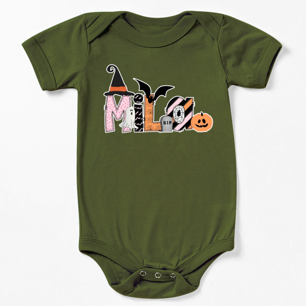 Personalized Name Halloween Bodysuit For Baby