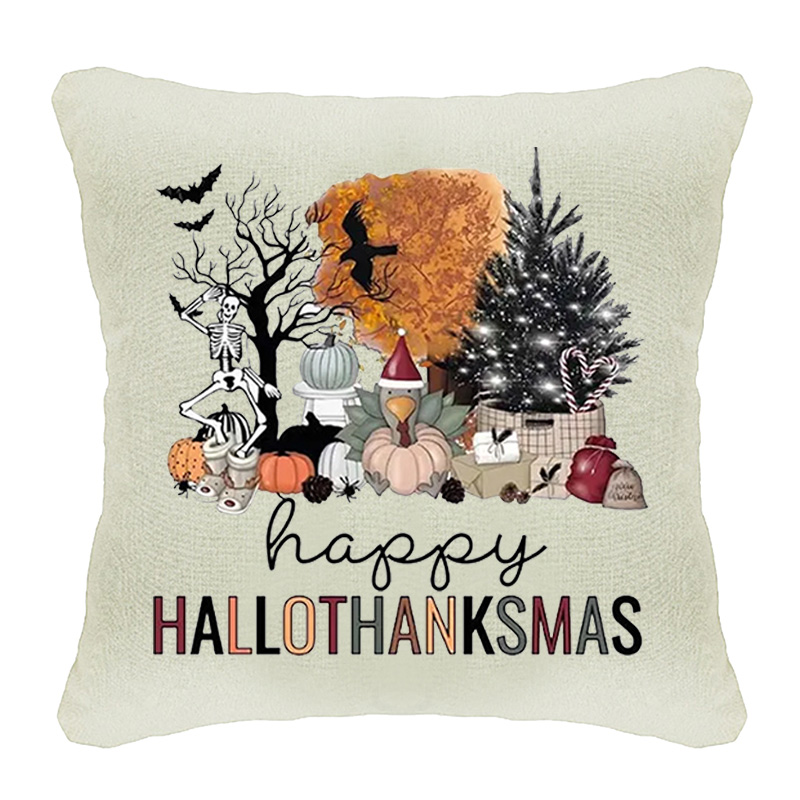 Happy Hallothanksmas Fall Pillowcase