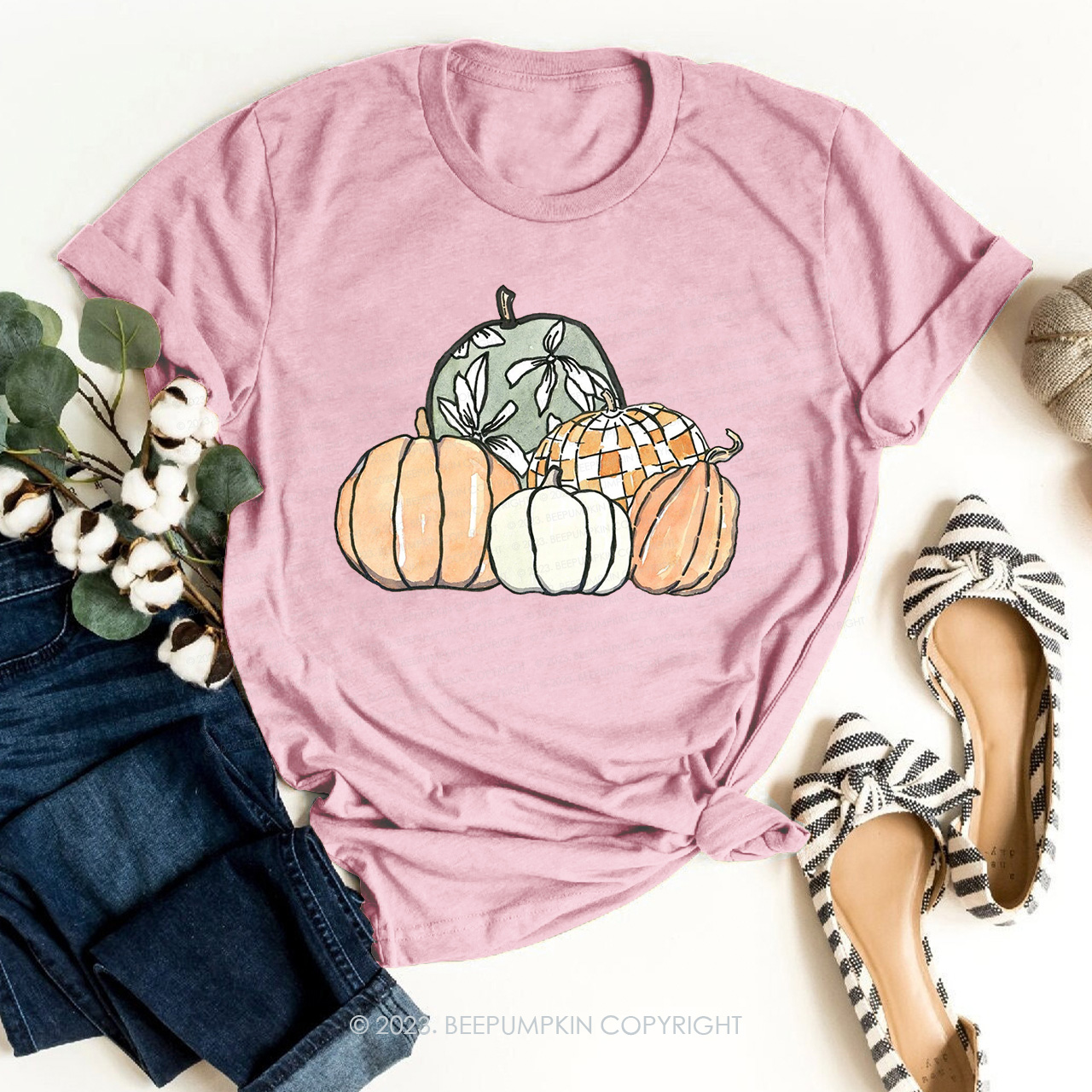 Autumn Fall Shirts-Watercolor Pumpkins