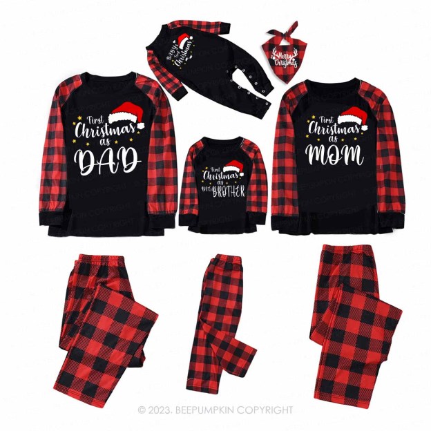 Custom First Christmas As Family Matching Pajamas Beepumpkin