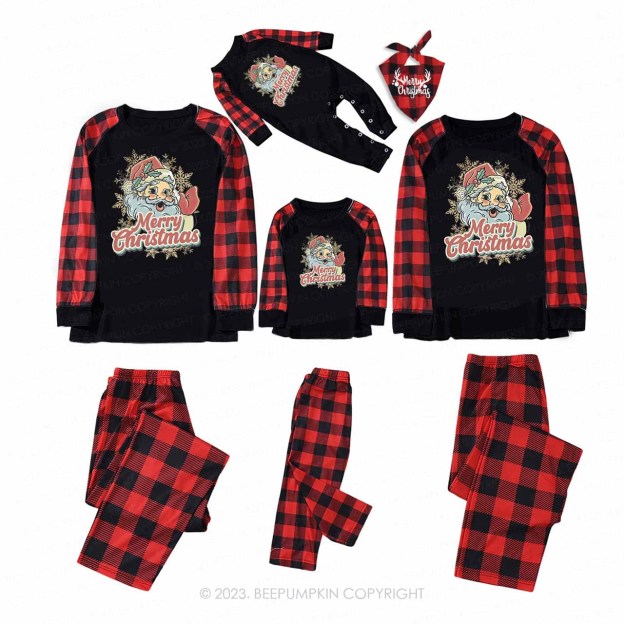 Merry Christmas Vintage Santa Family Matching Pajamas Beepumpkin