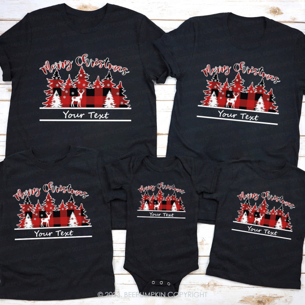 Merry Christmas Plaid Family Matching Shirts Beepumpkin