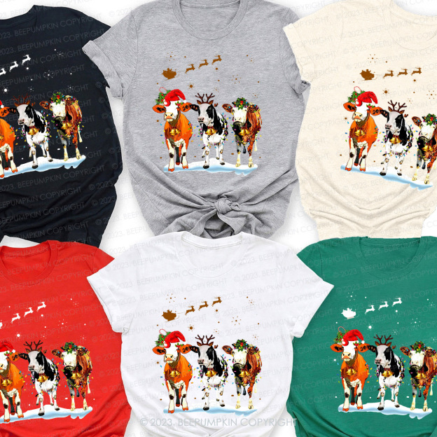 Cute Cow Christmas Family Matching Shirts Beepumpkin