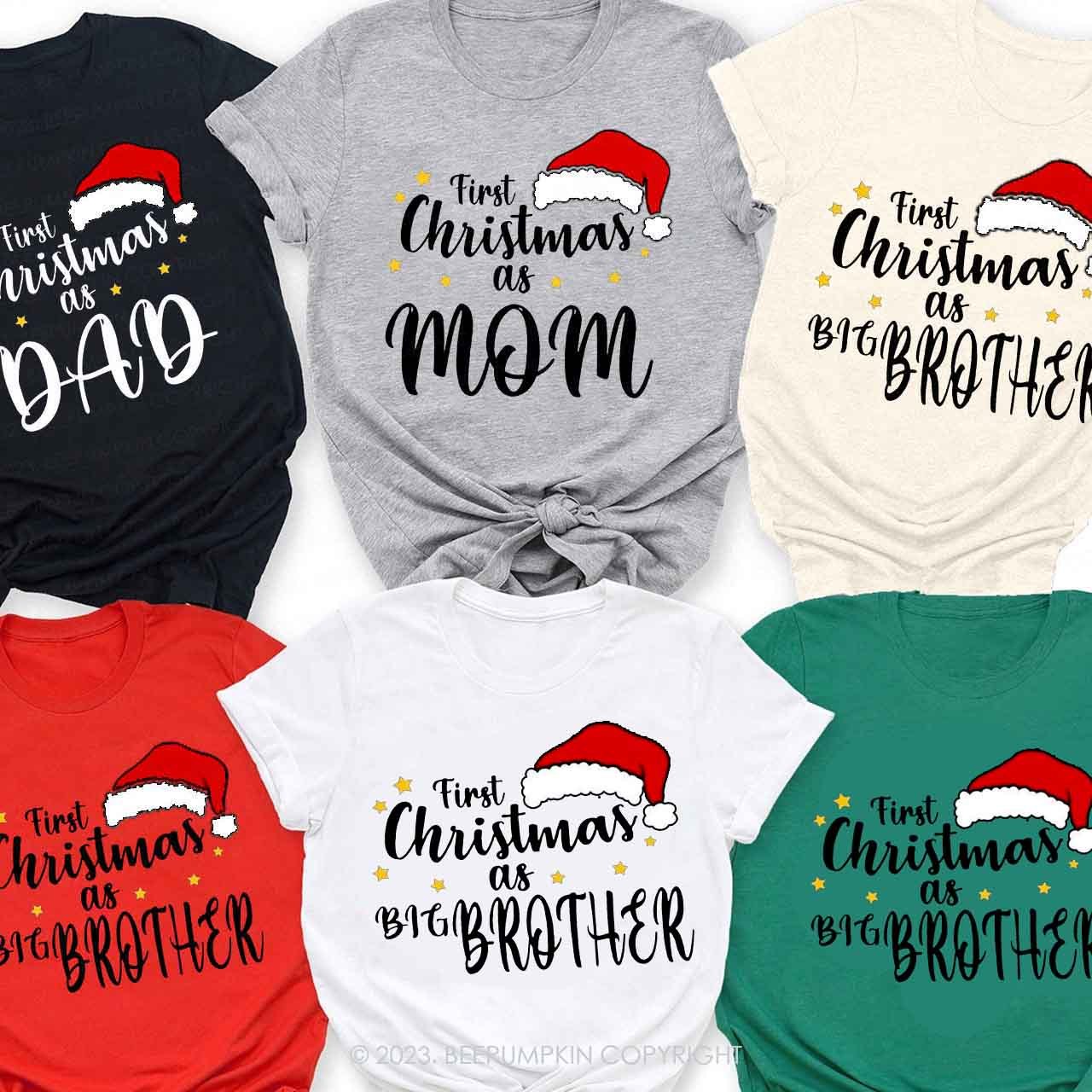 Custom First Christmas As Family Matching Shirt Beepumpkin