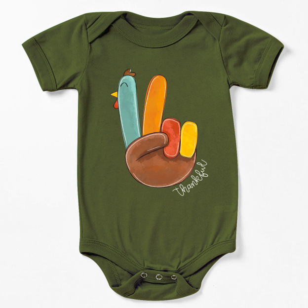 Thanksgiving Little Turkey Bodysuit For Baby Beepumpkin