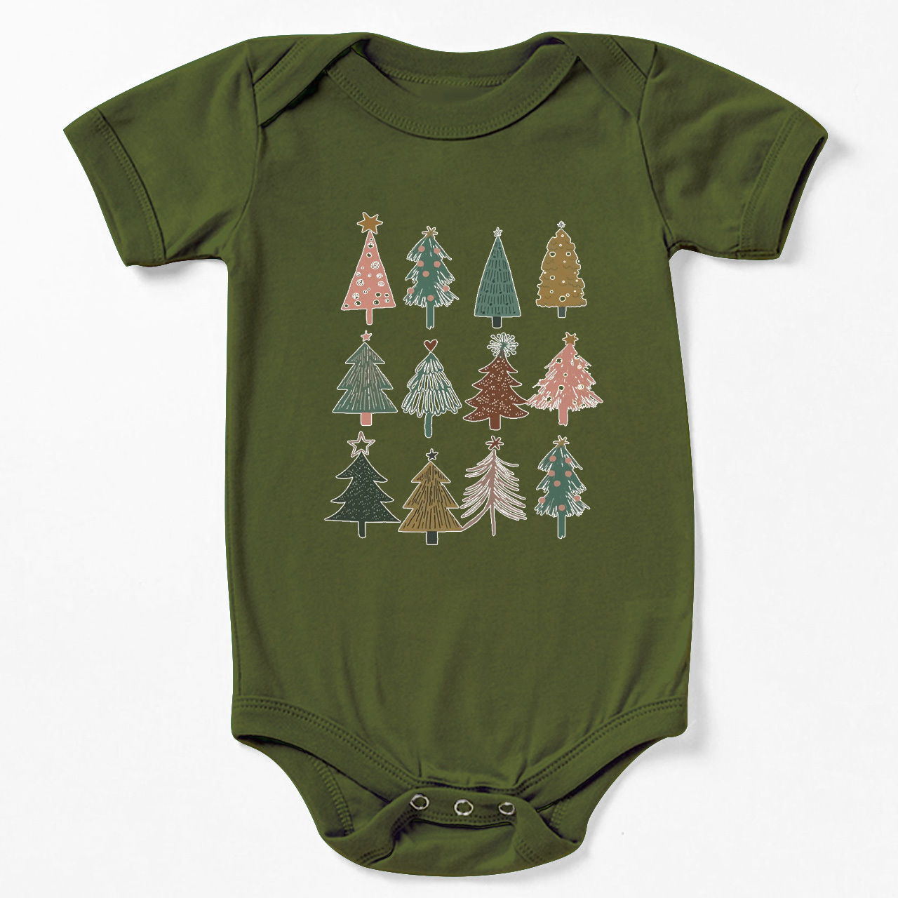 Holiday Natural Christmas Trees Bodysuit For Baby Beepumpkin