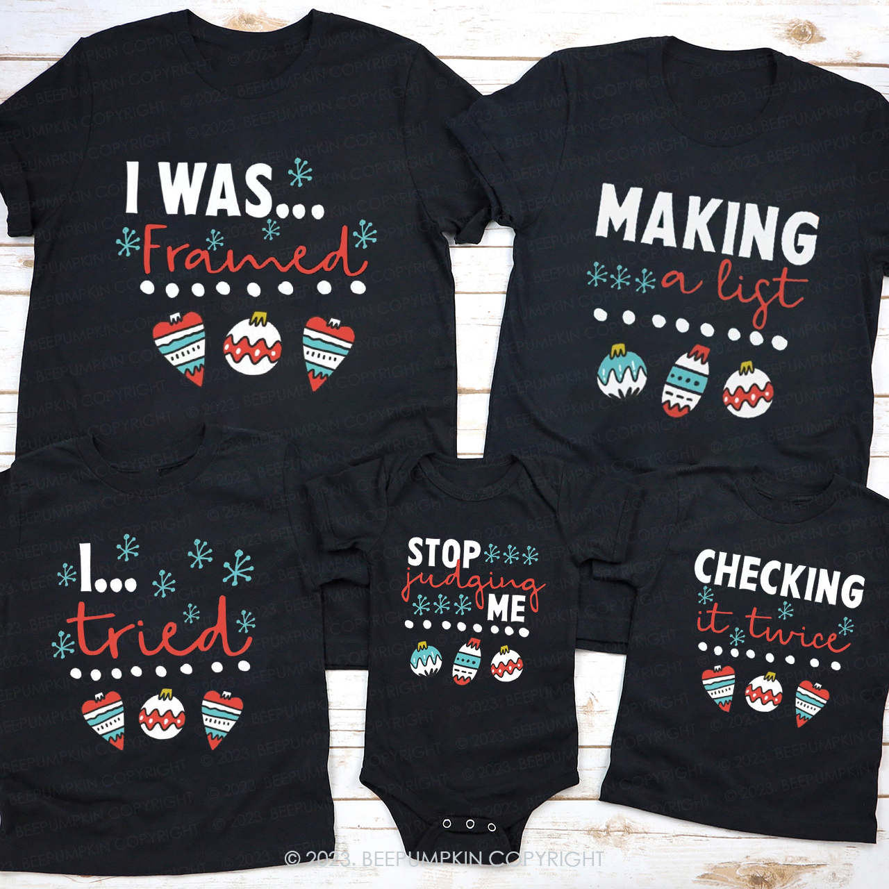 Christmas Snow Family Group Shirts Beepumpkin