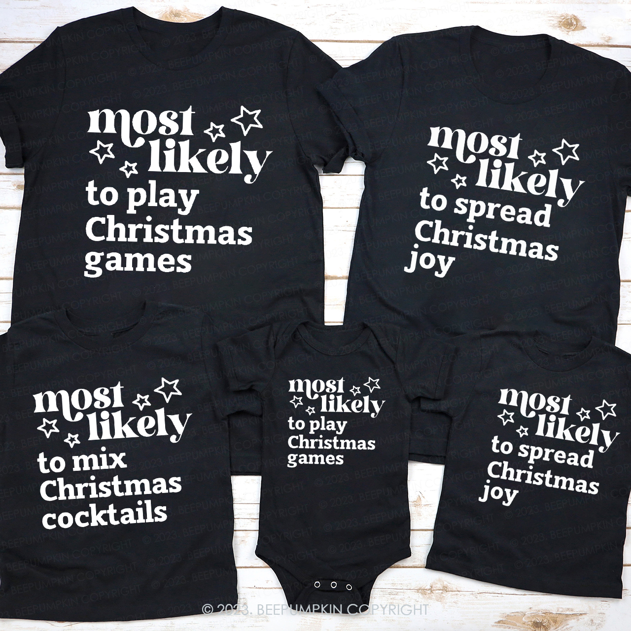 Family Matching Christmas Shirts - Most Likely To Shirts Beepumpkin