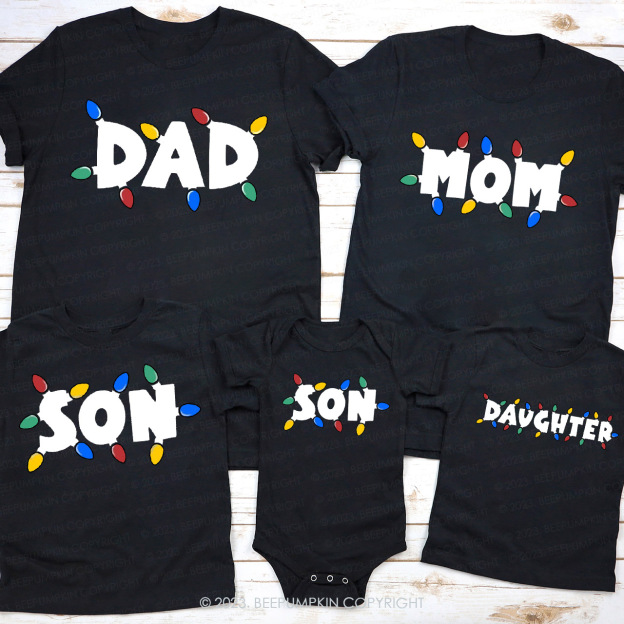 Personalized Christmas Lights Matching Shirts Beepumpkin