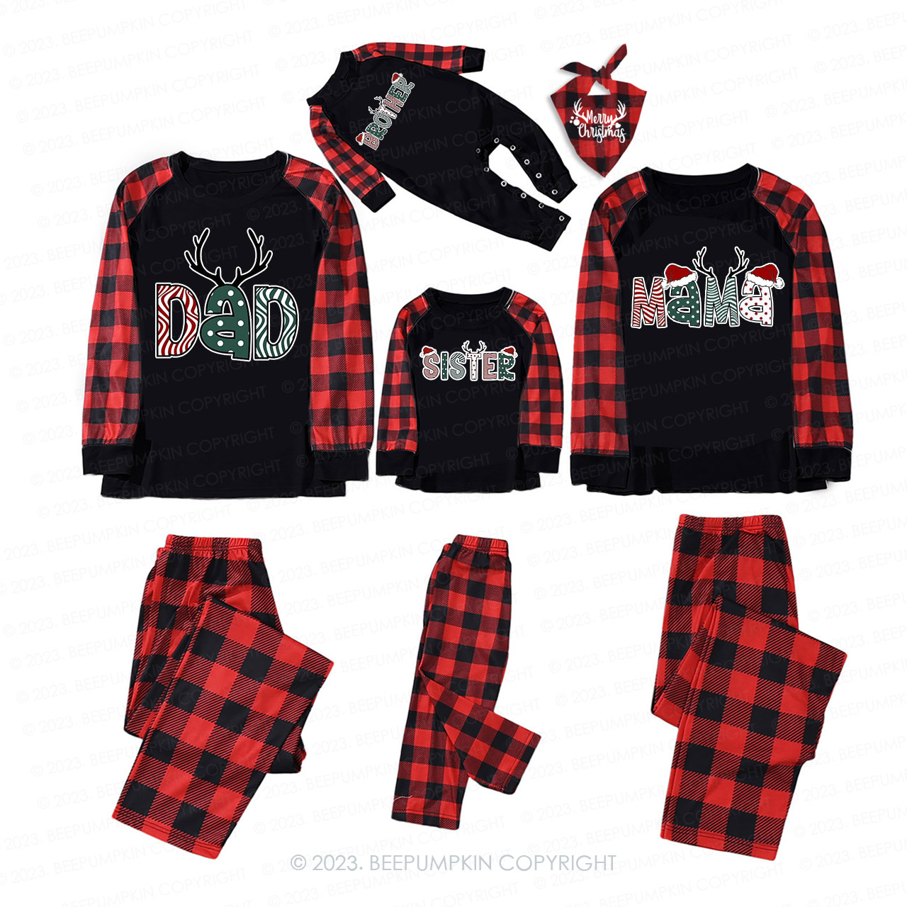 Personalized Custom Christmas Family Matching Pajamas Beepumpkin